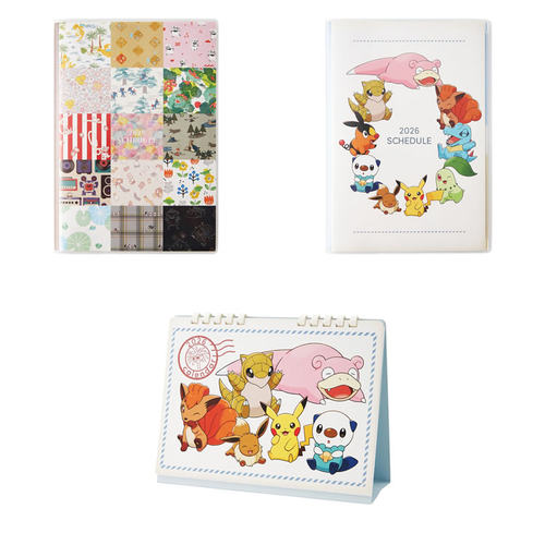 宝可梦中心2026年款B6日程本 手账本 可拆成明信片台历