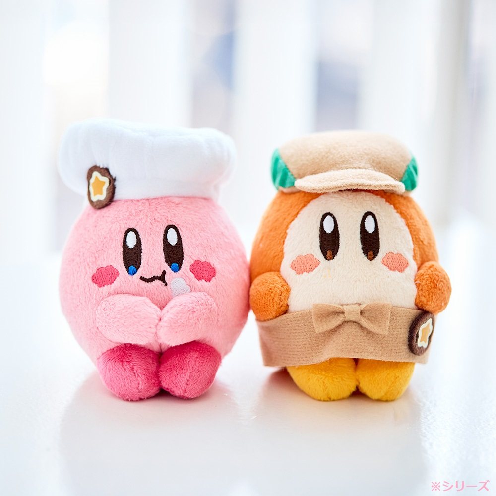 TOMY星之卡比Cafe咖啡厅限定厨师Kirby瓦豆鲁迪Chokkori毛绒 坐姿
