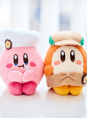 TOMY星之卡比Cafe咖啡厅厨师Kirby瓦豆鲁迪chokkorisan毛绒 坐姿