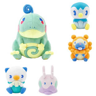 日版宝可梦中心劲爽汽水毛绒 蚊香蛙皇波加曼大牙狸水水獭黏黏宝