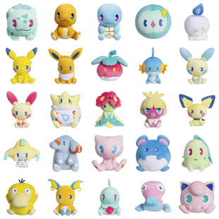 美版宝可梦中心劲爽汽水系列毛绒单卵细胞球烛光灵波克比美丽花