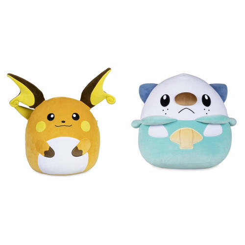 美版宝可梦中心Squishmallows系列雷丘 水水獭毛绒