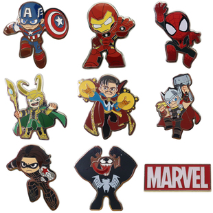 漫威GuRiHiru美国队长钢铁侠蜘蛛侠洛基雷神索尔冬兵金属胸针