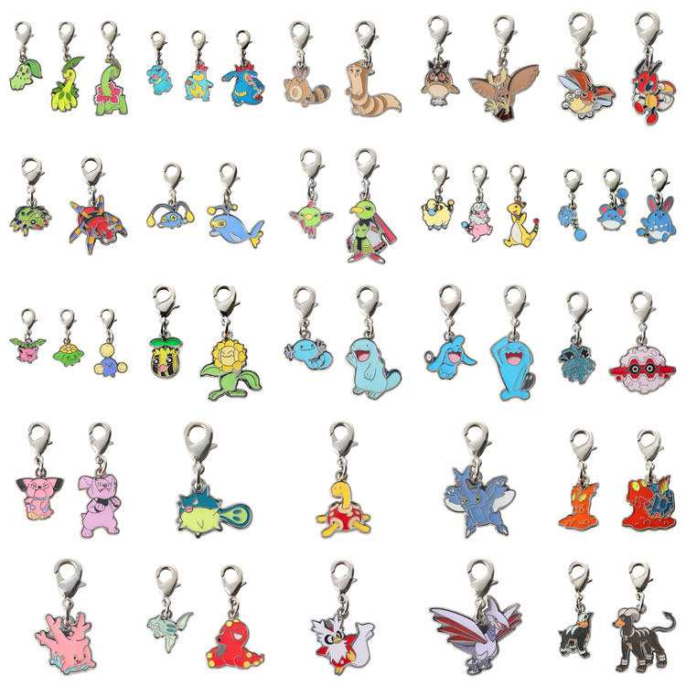 日版宝可梦中心全国图鉴金属挂件 152菊草叶小锯鳄尾立咕咕芭瓢虫