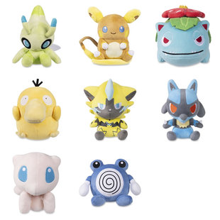 再版 美版宝可梦Dolls系列时拉比妙蛙花可达鸭路卡利欧梦幻蚊香君