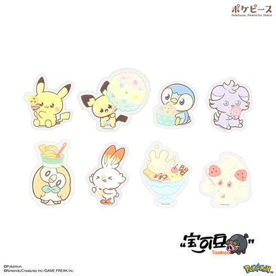 宝可梦PokePeace系列亚克力手机贴纸皮卡丘波加曼木木枭霜奶仙