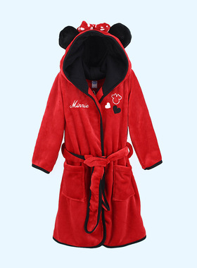 包邮专柜三枪内衣迪士尼儿童睡衣米奇保暖珊瑚绒男童浴袍女童睡袍