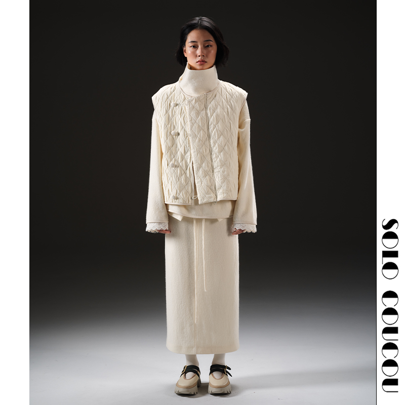 绗棉宽松休闲棉马甲百搭