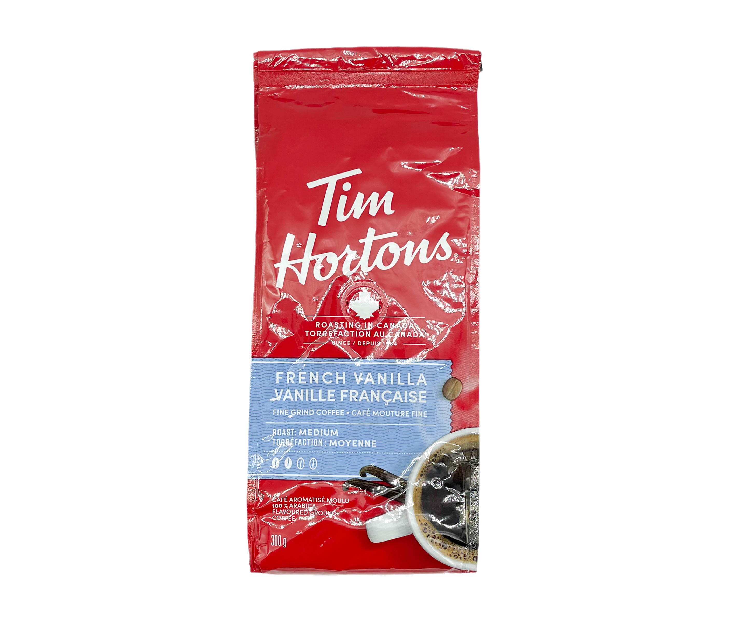 加拿大Tims/Tim Hortons中度烘焙精细研磨法式香草味咖啡粉300g 咖啡/麦片/冲饮 研磨咖啡粉 原图主图