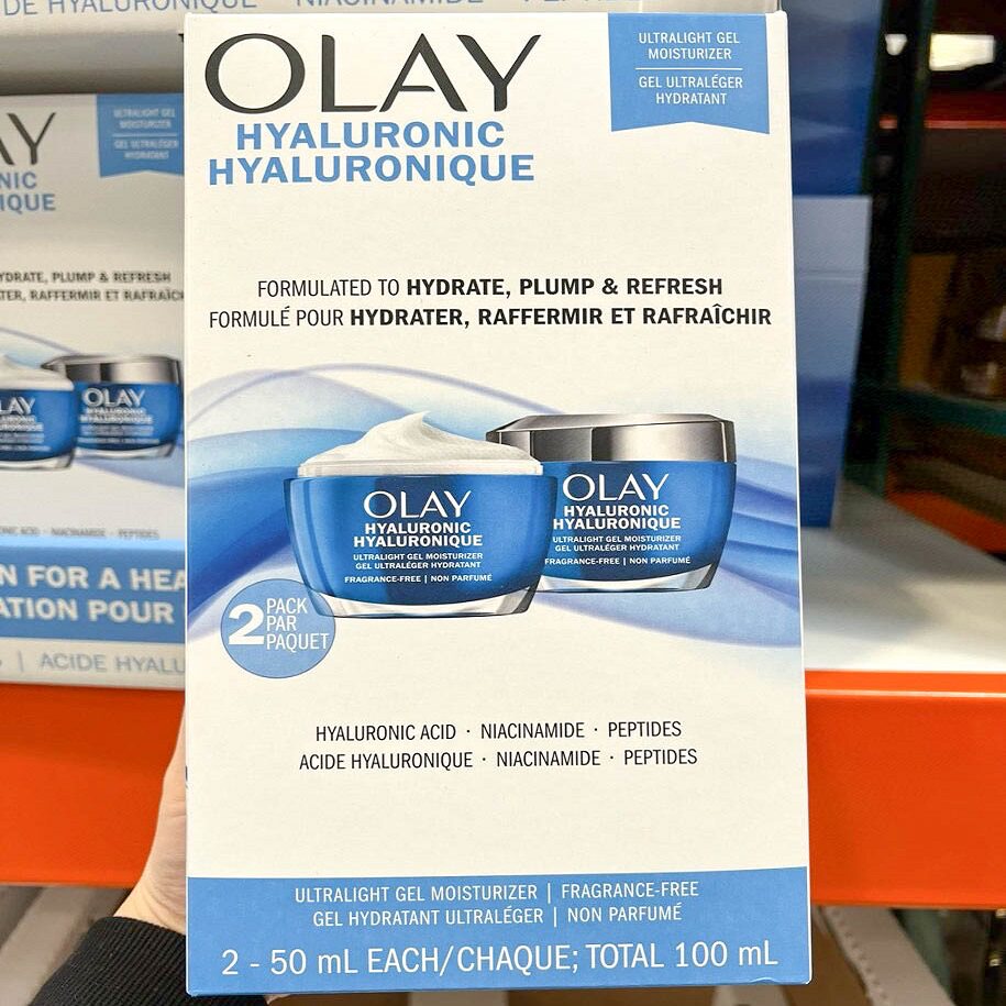 加拿大直邮olay玉兰油蓝瓶玻尿酸24胜肽保湿凝露面霜2x50ml