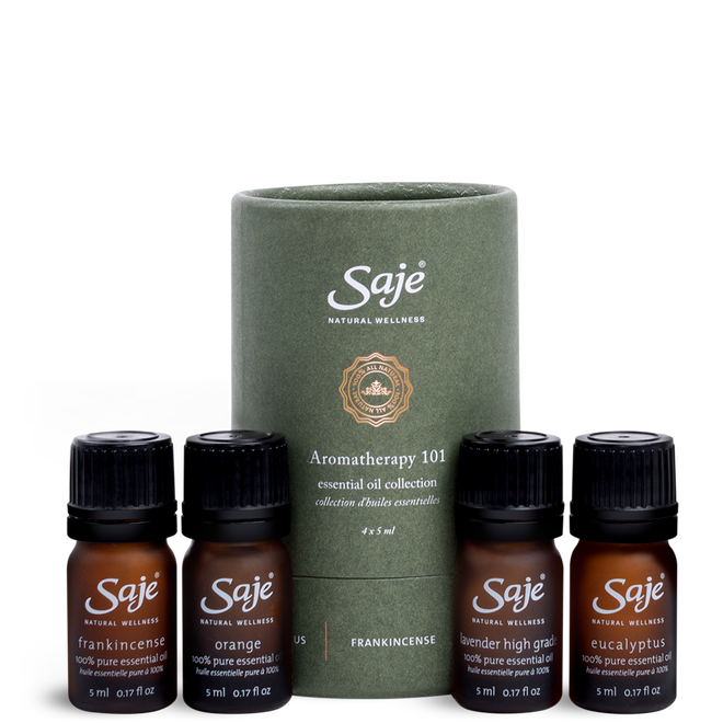 加拿大saje莎爵aromatherapy 101芳香疗法四款精油4x5ml套装礼盒