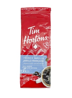 加拿大Tims/Tim Hortons中度烘焙精细研磨法式香草味咖啡粉300g