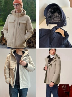 2026年新款男装韩系羽绒服男工装防寒服连帽外套可拆卸棉服中长款