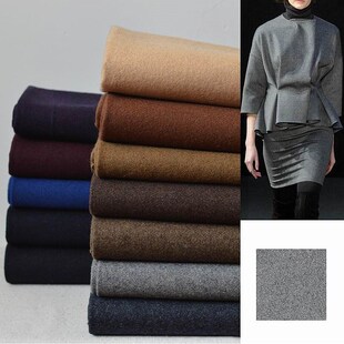 新品大促  秋冬优质纯色麦尔登羊毛呢面料  手工西装裙裤外套布料