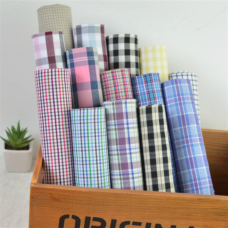 包邮 出口日本精梳纯棉格子布料 春夏薄款 手工DIY衬衫裙棉布面料