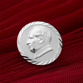 精致正品 毛主席像章胸章徽章925纯银纪念毛泽东红色收藏日常佩戴