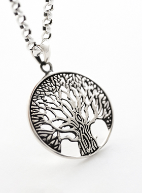 复古泰银生命之树925纯银项坠