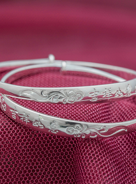 儿童满月百日纯银手镯