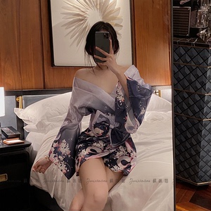 橘味喵：东京梦华 性感浴袍日式樱花和服制服睡衣裙套装浴衣睡袍