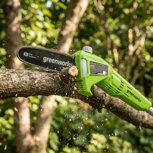 格力博greenworks充电式锂电池8寸4米高枝修剪锯伐木电锯电链锯