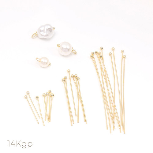 14k保色铜圆珠T针连接针