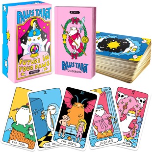 【订】正版paws tarot猫爪塔罗牌进口韦特系猫猫可爱风桌游卡罗牌
