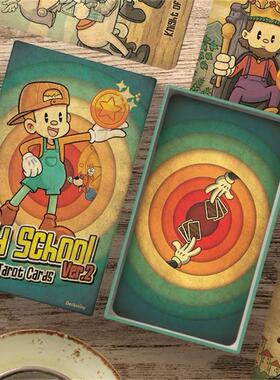 正版进口Old  School Tarot Ver.2塔罗牌古老学校可爱限量罗牌塔