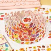 签收好心情手帐模切胶带卡通食物水果表情手账日记装 饰diy素材贴