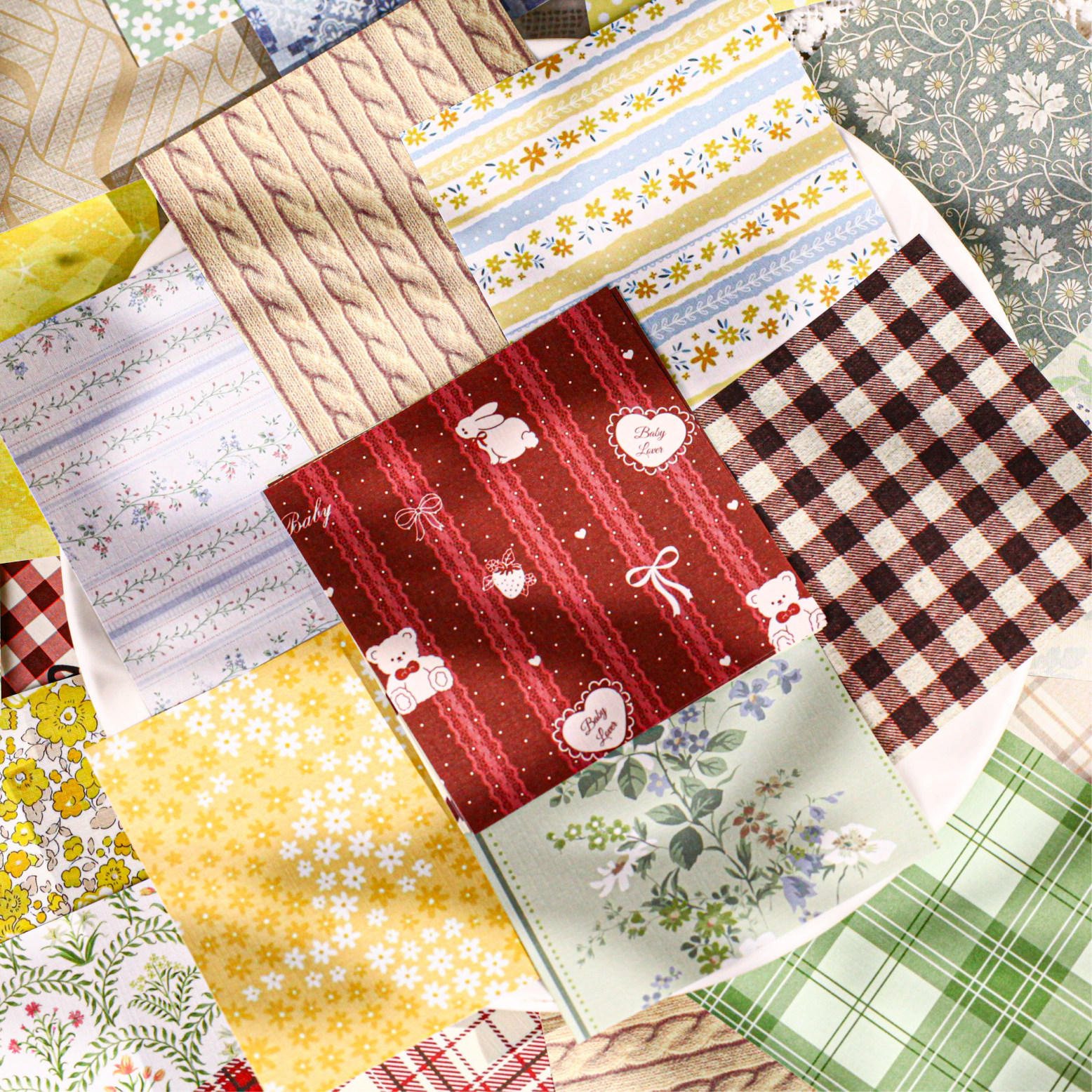 30张布纹纸手帐便签复古甜美特种纸手账拼贴打底背景纸留言便条纸,文具电教/文化用品/商务用品,便签本/便条纸/N次贴,淘宝优惠券,粉丝福利购,淘宝优惠卷