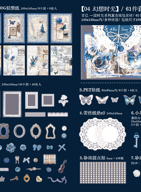 痛包diy装饰材料包透明蕾丝蓝色材料扎板谷子吧唧谷美配件贴纸