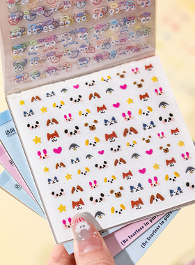 1600枚迷你deco贴纸本可爱卡通美甲小鼻嘎贴纸手帐指甲装饰小图案