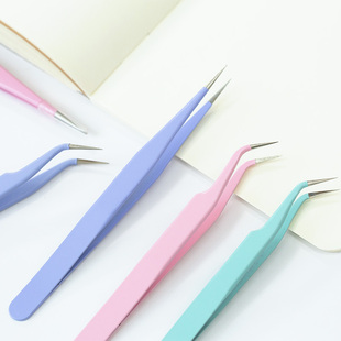 有控 手帐贴纸镊子 清新马卡龙咕卡手账精细胶带工具尖头弯头实用