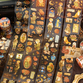 星辰之语手帐模切胶带pet烫金人物玫瑰男孩狐狸手账diy装 饰素材贴