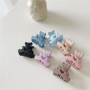 小熊抓夹！可可爱爱甜美卡通少女感刘海日韩夹子烤漆发卡头饰7709