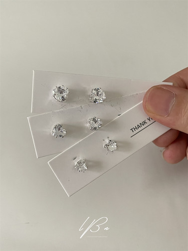 超闪！六爪锆石爱心养耳洞耳钉