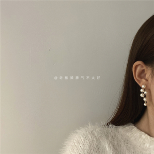 7145 百搭气质流苏温柔系小众设计感高级感耳环 有层次感 珍珠