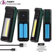 COB汽车维修工作照明灯 强光LED可拆卸电池USB充电大功率手电筒