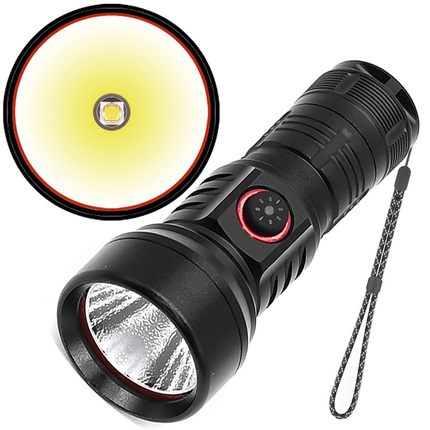 强光LED聚光户外便携式照明手电筒 USB充电家用应急SST40探照灯具