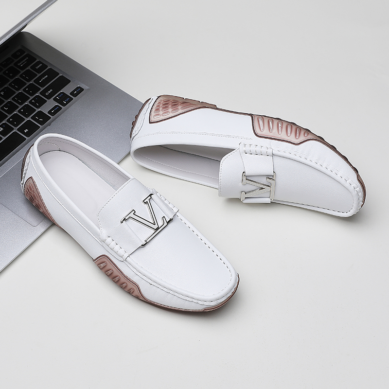 舒适柔软高档真皮豆豆鞋38-48码