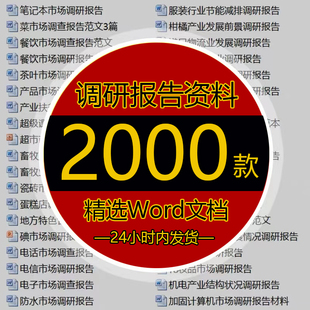调研报告范文大学生市场调查综合评价可行性分析万能模板方案资料