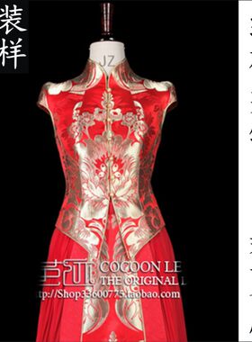 女装秀禾中式结婚礼服短款上衣纸样1比1实物制版图 缝纫裁剪版型