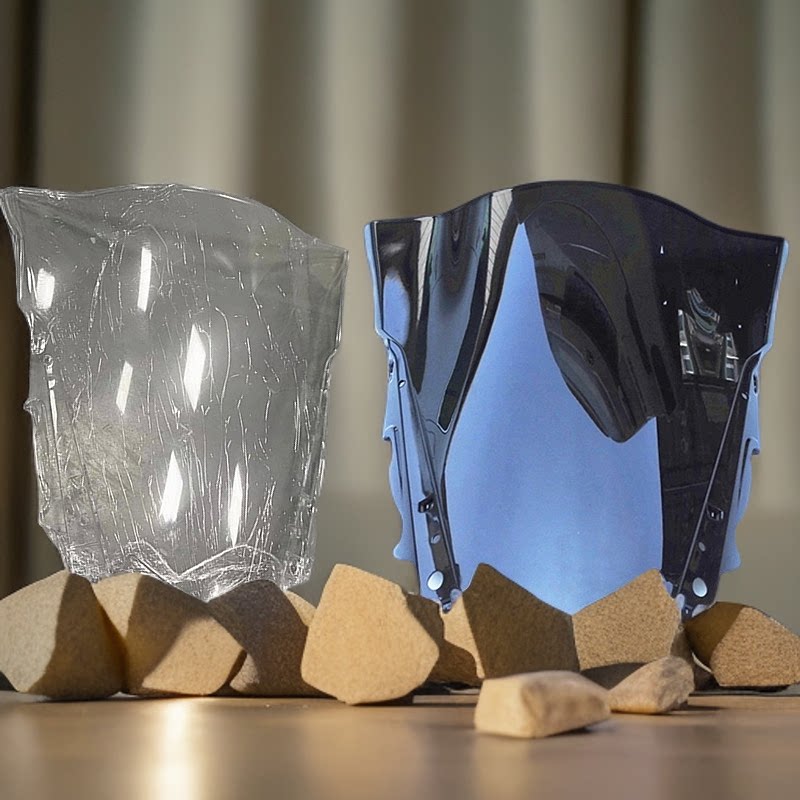 国产雅马R3摩托车跑车挡风玻璃外壳车壳遮阳板机车头罩鬼脸防护板