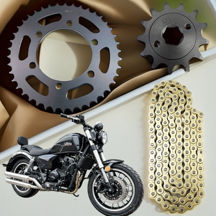 国威诺马GW250-D台风太子套链喜力400复古机车链条链盘三件套牙盘