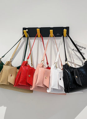 包包 ladies hand bag2023新款鳄鱼纹子母单肩腋下包休闲简易小包