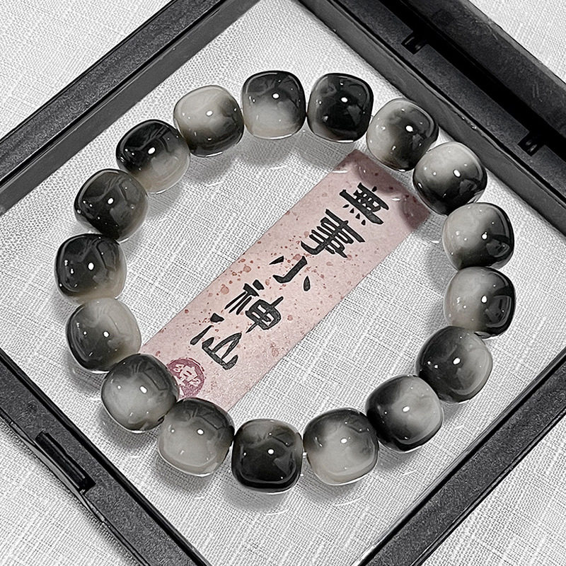 【油墨画】远山黛胖苹果菩提手串链条