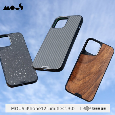 Mous适用于苹果iPhone12ProMax手机壳核桃木纹保护套碳纤维皮壳