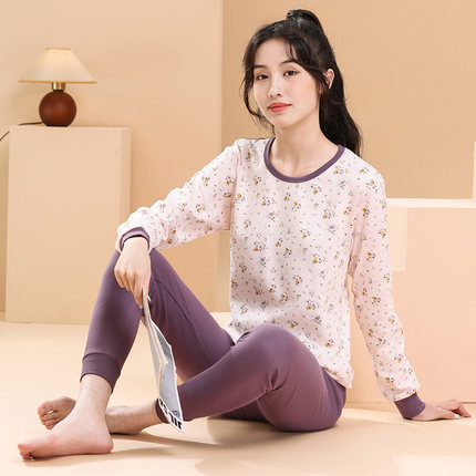 女孩中大童纯棉秋衣秋裤套装家居服高中生新款保暖套装长袖打底衫