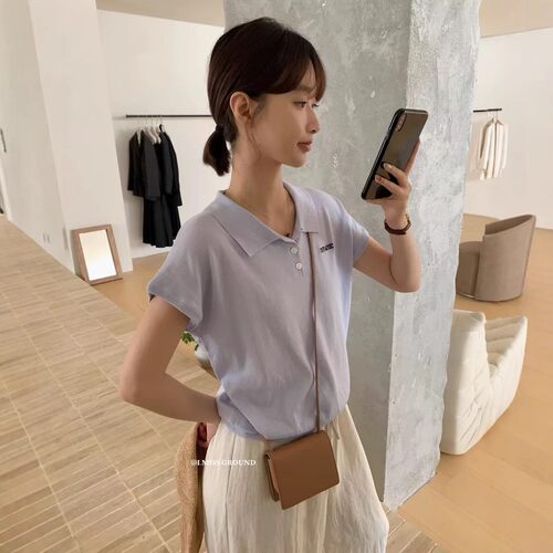 IMISS家现货！含26%莱塞天丝+16%亚麻透气夏季针织上衣女