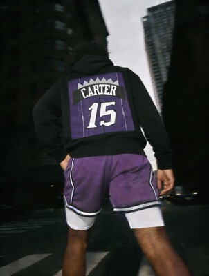 卡特猛龙15号刺绣球衣remake美式情侣连帽篮球运动套头