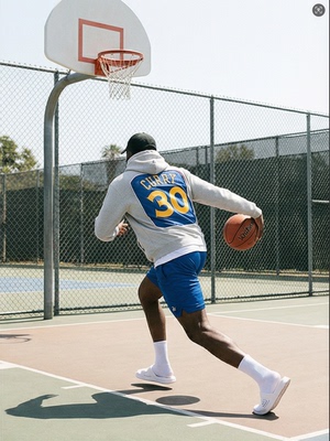 【秦汉唐明】库里刺绣球衣remake美式情侣套头连帽卫衣帽衫